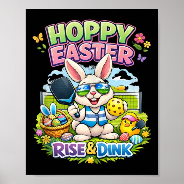 Rise And Dink Pickleball Player Easter – Funny Cut Poster (Front)
