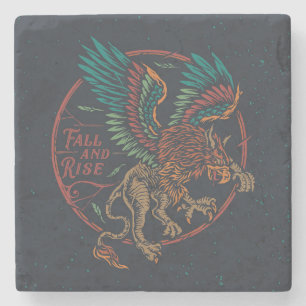 Rise and Fall of the Mythological Griffin Stone Coaster