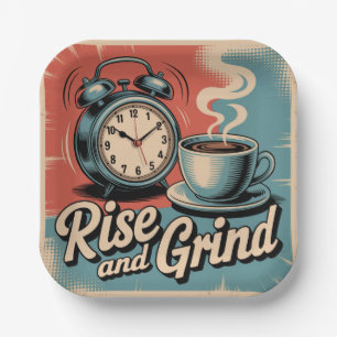 Rise And Grind Paper Plate