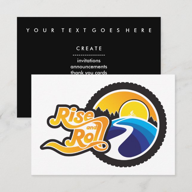 rise and roll cyclist invitation (Front/Back)