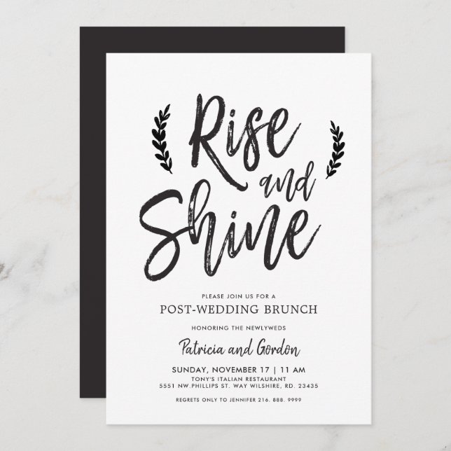 Rise and Shine After-Wedding Brunch Invitation (Front/Back)