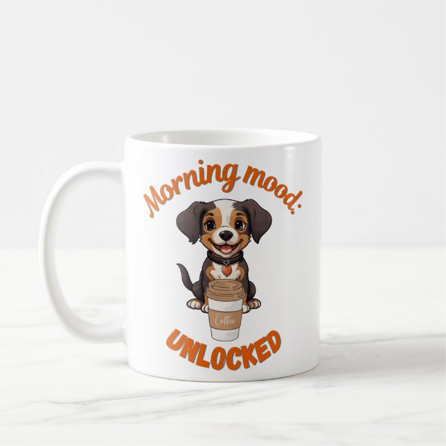 Rise and Shine – Coffee & Puppy Instant Download Coffee Mug (Left)