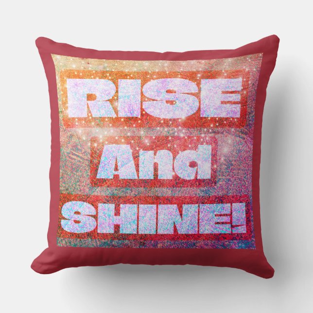 "Rise And Shine" Colourful, Boho Pattern Cushion (Front)