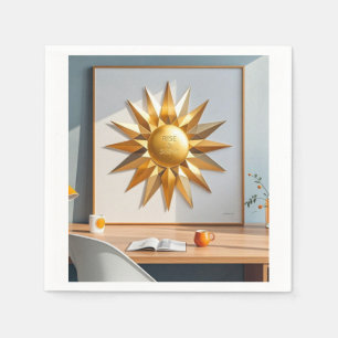 Rise and shine gold star napkin