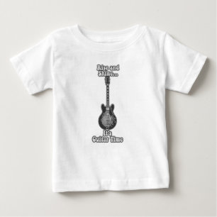 Rise and shine. it's guitar time. black and white baby T-Shirt