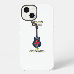 Rise and shine. it's guitar time. motivational iPhone 13 case