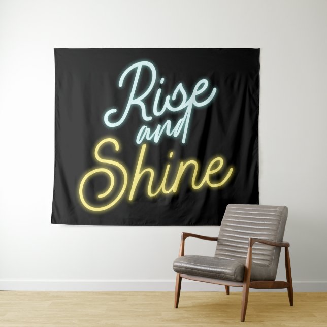 Rise and Shine Neon Sign Tapestry (In Situ (Horizontal))