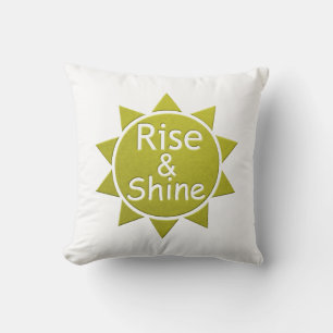 Rise And Shine Paper Cut Art Print On White Cushion