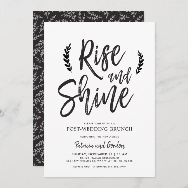 Rise and Shine | Post-Wedding Brunch Invitation (Front/Back)