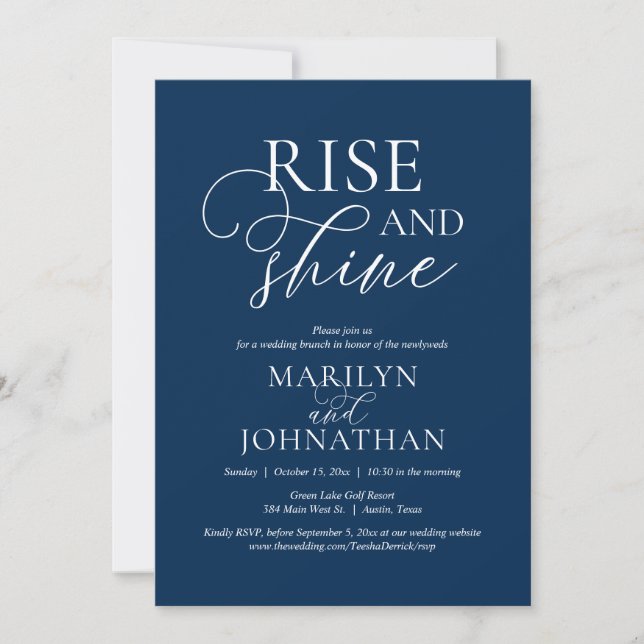 Rise and Shine, Post wedding Brunch Party Invitation (Front)