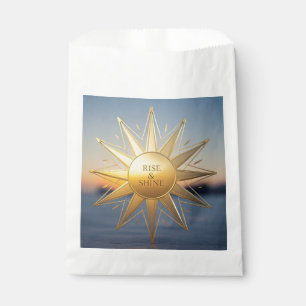 Rise and shine sleek geometric gold star  favour bag