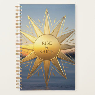 Rise and shine sleek geometric gold star planner