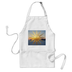 Rise and shine sleek geometric gold star standard apron