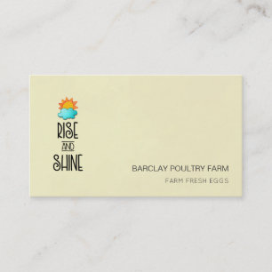 Rise and Shine Typography With Sun and Cloud Business Card