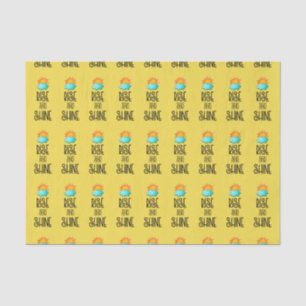 Rise and Shine Typography With Sunrise on Yellow Tissue Paper