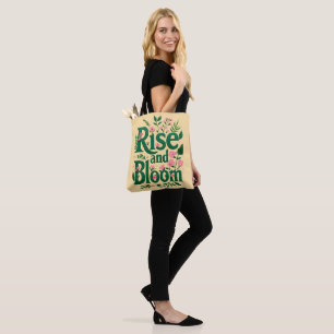 Rise & Bloom – Botanical Serif Tote Bag
