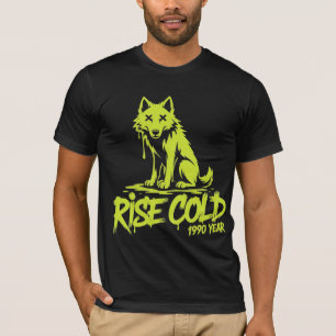 Rise Cold 1990 Wolf Streetwear Neon Toxic Grunge T-Shirt
