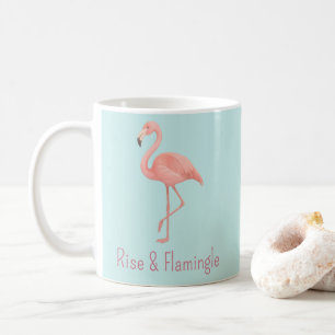 Rise & Flamingle Pink Flamingo – Light Blue Coffee Mug