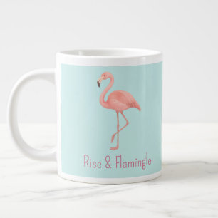 Rise & Flamingle Pink Flamingo – Light Blue Large Coffee Mug