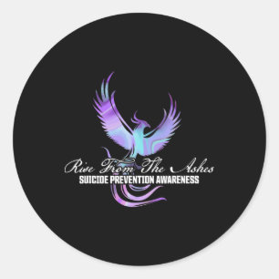 Rise From Phoenix The Ashes Suicide Prevention Awa Classic Round Sticker