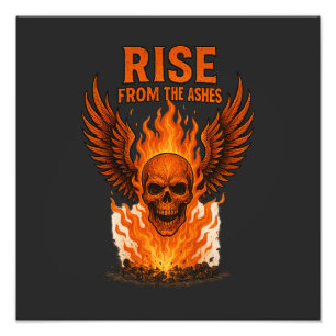 Rise From The Ashes – Flaming Skull with Fiery  Photo Print