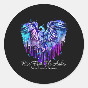 Rise From The Ashes Suicide Prevention Awareness Classic Round Sticker