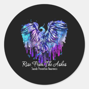 Rise From The Ashes Suicide Prevention Awareness P Classic Round Sticker