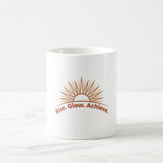 Rise. Glow. Achieve. – Motivational Minimal Design Coffee Mug