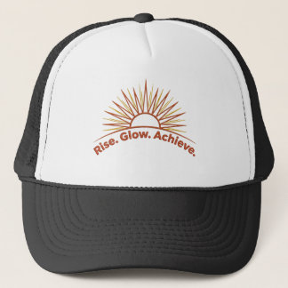 Rise. Glow. Achieve. – Motivational Minimal Design Trucker Hat