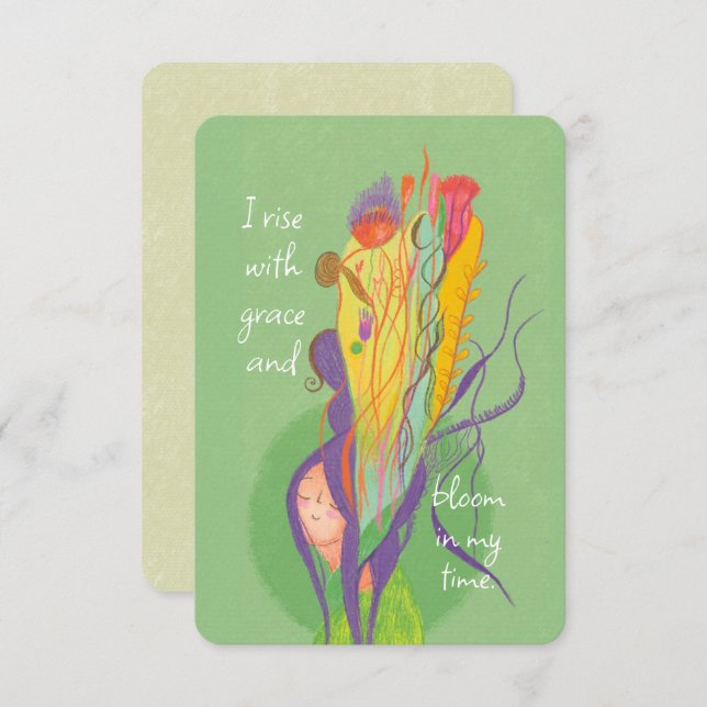 Rise in Bloom – Empowerment Affirmation personaliz Card (Front/Back)