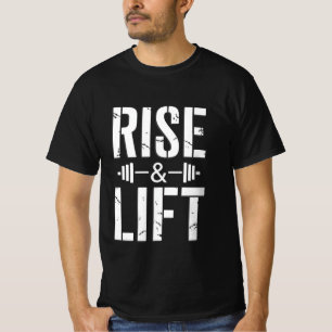 Rise & Lift Gym Motivation Shirt Fitness Quote D
