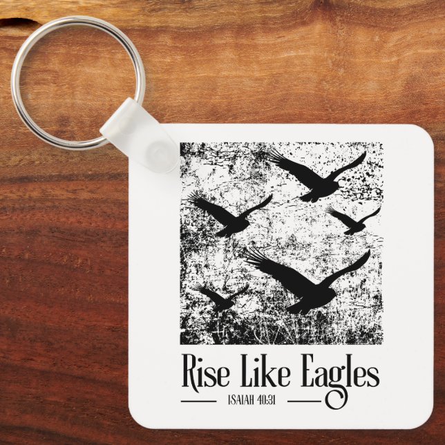Rise Like Eagles – Isaiah 40:31 Key Ring (Front)