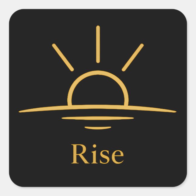 Rise — Minimalist Sunrise Square Sticker (Front)