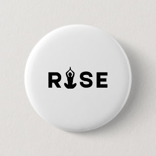 Rise Minimalist Yoga Silhouette 6 Cm Round Badge