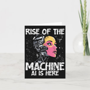Rise Of Ai Futuristic Human Robot Hybrid Design Card