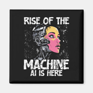 Rise Of Ai Futuristic Human Robot Hybrid Design  Magnet