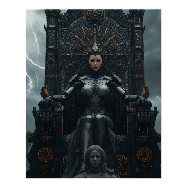  Rise of the AI Empress: Sci fi Cyberpunk Poster (Front)