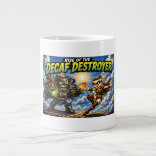 Rise of the Decaf Destroyer Coffee Superhero Comic Large Coffee Mug