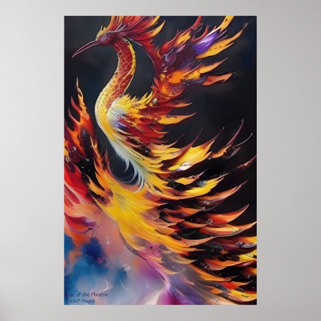 Rise of the Phoenix - AI Fantasy Art Print (Front)