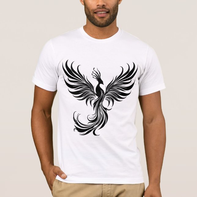 Rise of the Phoenix – Fiery Mythical Bird T-Shirt (Front)