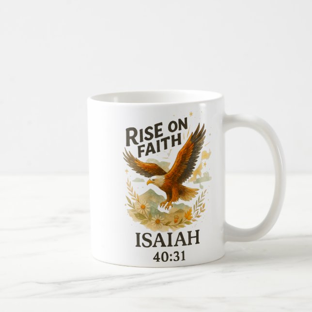 Rise On Faith Isaiah 40_31 Eagle Christian Waterco Coffee Mug (Right)