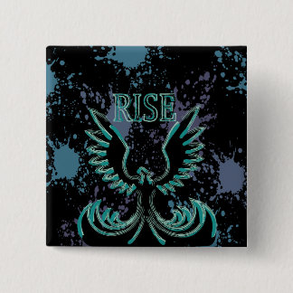 Rise Phoenix 15 Cm Square Badge