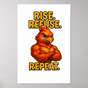 Rise. Refuse. Repeat. – Phoenix Wall Print