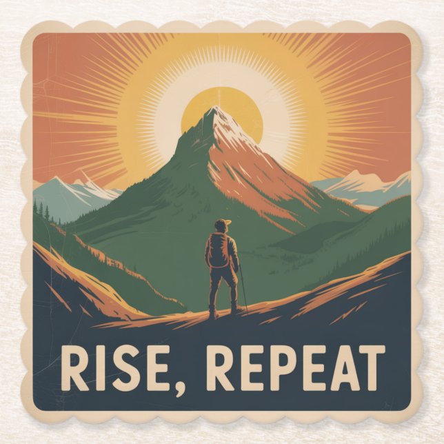 Rise, Repeat Paper Coaster (Front)