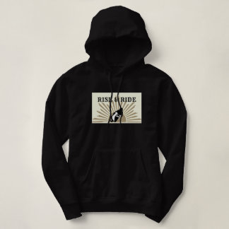 Rise & Ride - BLK-GOLD Womens Hoodie