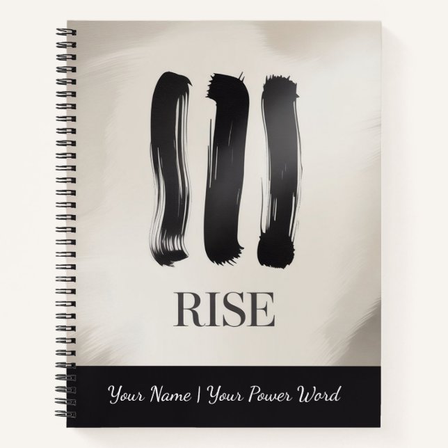 Rise  Self-Growth Journal with Minimal Brush Art  (Front)