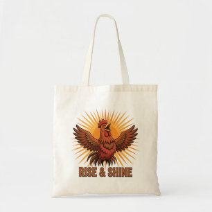 RISE & SHINE Funny Chicken Tote Bag