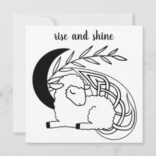 Rise & Shine Imbolc Lamb Natural Celtic Fire Holiday Card