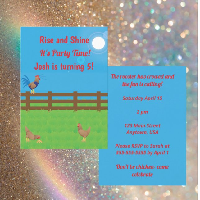 Rise & Shine It’s Party Time Invitation (Creator Uploaded)