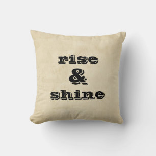 rise & shine throw pillow shabby chic style